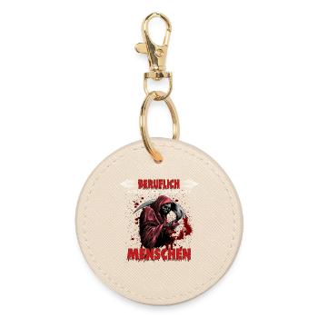 Professionally, I like to work with people - Round Keyring - oyster - Front