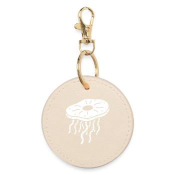 Minimalist Kombucha SCoby Tea Jellyfish - Round Keyring - oyster - Front