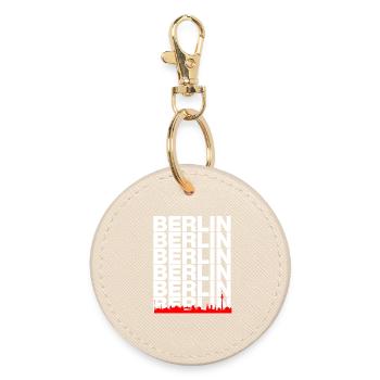 BERLIN SKYLINE, CAPITAL VIBES! WALL - Round Keyring - oyster - Front