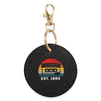 Vintage 1966 - Round Keyring - black - Front