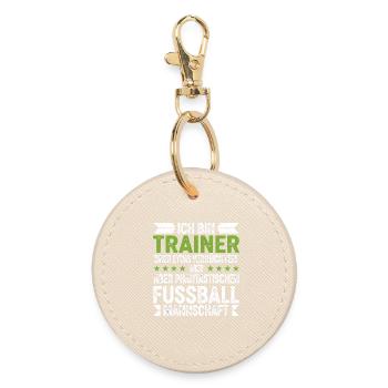 Ich bin Trainer einer verrückten Fußballmannschaft - Runder Schlüsselanhänger - Auster - Vorne