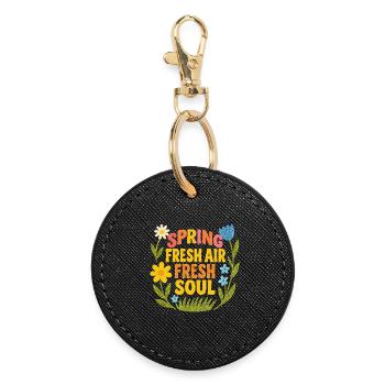 Citation de printemps - Porte-clés rond - noir - Devant