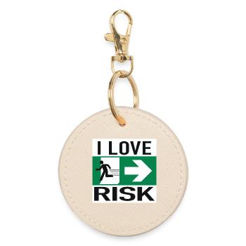 I Love Risk Sign - Round Keyring - oyster - Front