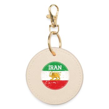 Emblème Lion Iran Vintage Rond - Porte-clés rond - huître - Devant