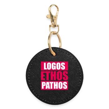 Logos Ethos Pathos Rhetorik Philosophie Student - Runder Schlüsselanhänger - Schwarz - Vorne