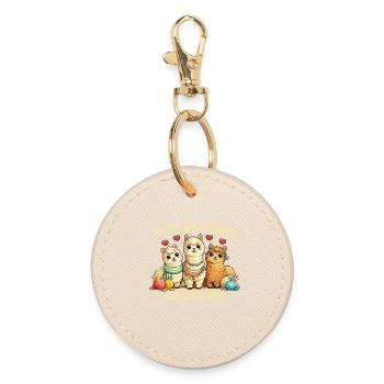 Motif comique d’alpagas avec cœur et dicton drôle - Porte-clés rond - huître - Devant