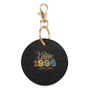 Vintage 1996 30th Birthday - Round Keyring - black - Front