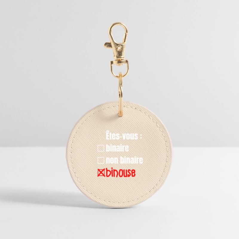 ARE YOU BINARY, NON-BINARY, BINOUSE! Round Keyring