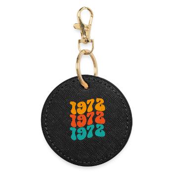 Vintage 1972 - Round Keyring - black - Front