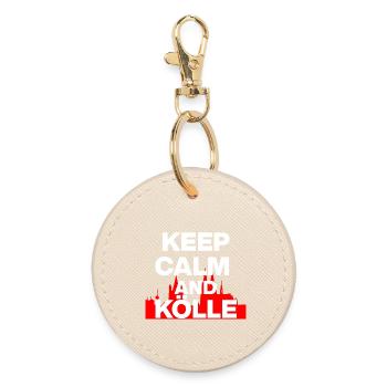 KEEP CALM AND KÖLLE! KÖLN LIEBE KÖLSCH LOVER weiß - Runder Schlüsselanhänger - Auster - Vorne
