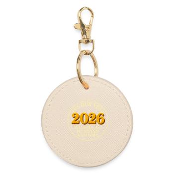 our year we will be husband and wife Hochzeit - Round Keyring - oyster - Front