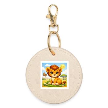 Sunny the Little Lion - Round Keyring - oyster - Front