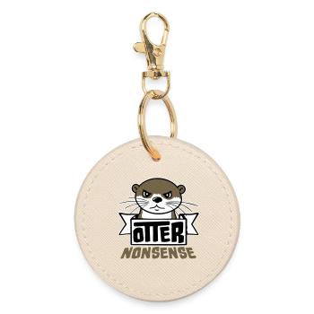 Otter Nonsense Funny Pun Otter Love Saying - Round Keyring - oyster - Front