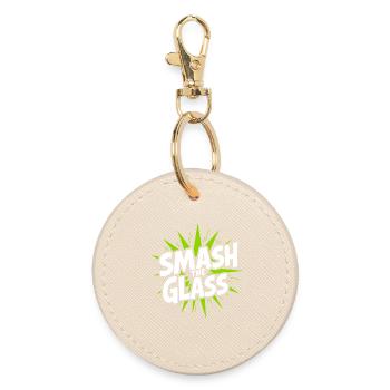 Smash the Glass Padel Tennis Power Action - Round Keyring - oyster - Front