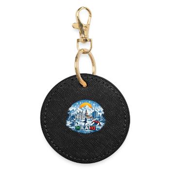 Milan winter sports icon - Round Keyring - black - Front
