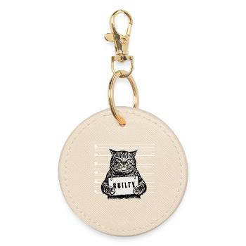 Grim Cat – Coupable de la photo d’identité judiciaire - Porte-clés rond - huître - Devant