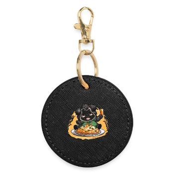 Pizza Panda Celebration - Round Keyring - black - Front