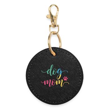 Maman de chien - Design coloré de maman de chien - Porte-clés rond - noir - Devant