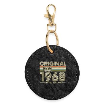 Originale Retro Limited Edition von 1968 - Runder Schlüsselanhänger - Schwarz - Vorne