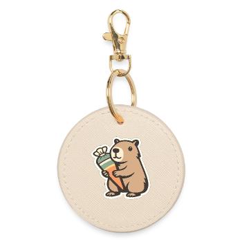 Capybara School Child – 1st Grade - Round Keyring - oyster - Front