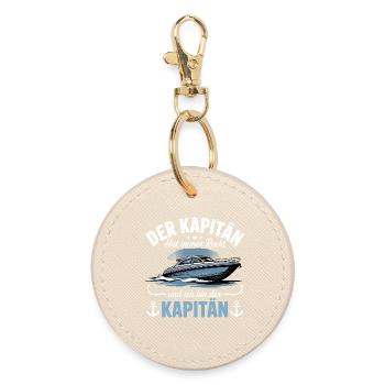 Capitaine de bateau, permis de bateau - Porte-clés rond - huître - Devant