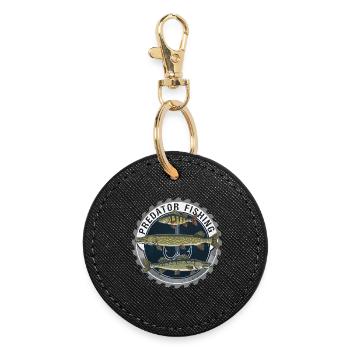 Pêche aux prédateurs Raubfisch Angeln - Porte-clés rond - noir - Devant