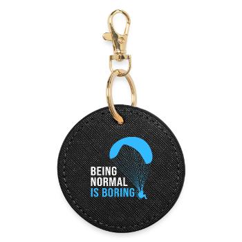Skydive Paragliding - Round Keyring - black - Front
