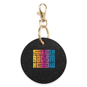Stop Racism Now - Round Keyring - black - Front