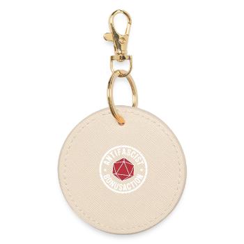 Antifascist Bonusaction - D'n'D Antifa Tee - Round Keyring - oyster - Front