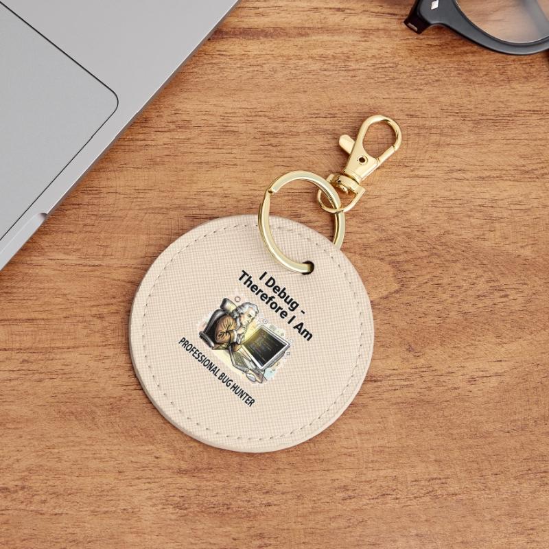 Ich debugge daher bin ich: Pro Bug Hunter – dunkler BG Runder Schlüsselanhänger
