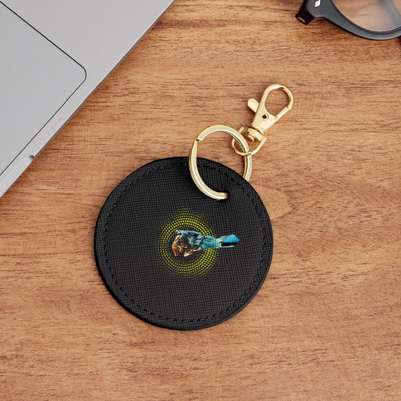 ordinateur main robot IA code cyborg numérique pc Porte-clés rond