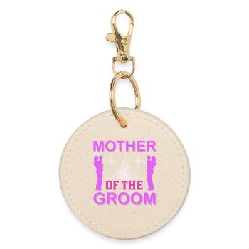 Mutter des Bräutigams Hochzeitsmama-Geschenkhemd - Runder Schlüsselanhänger - Auster - Vorne