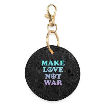 Make Love not War - Runder Schlüsselanhänger - Schwarz - Vorne