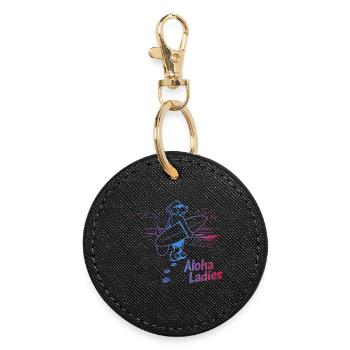 Aloha Ladies Surfer Dog style hawaïen - Porte-clés rond - noir - Devant