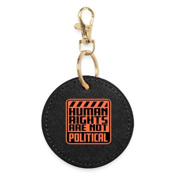 Human Rights Are Not Political Menschenrechte Logo - Round Keyring - black - Front