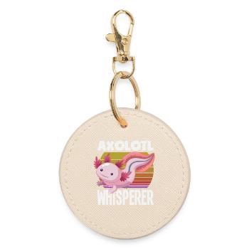 Cute Axolotl Kawaii Axolotl Lover - Round Keyring - oyster - Front