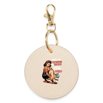 Imprimé rétro Pin-Up : succès en talons et tatouages - Porte-clés rond - huître - Devant