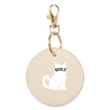 Wedding Cats Bride - Round Keyring - oyster - Front