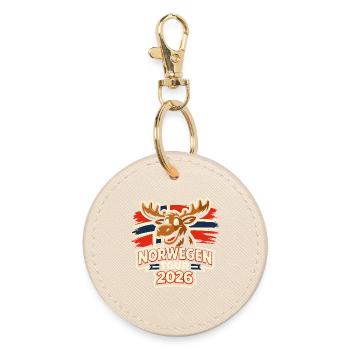 Norway 2026 Gift Holiday Fjord - Round Keyring - oyster - Front