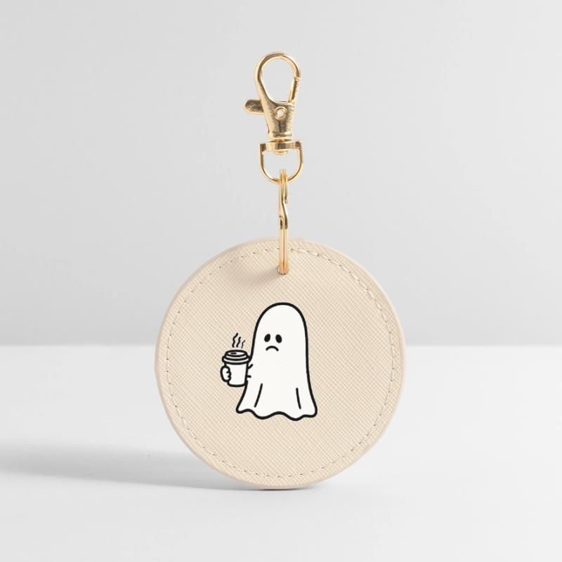 Geist Kaffee Halloween Süßes oder Saures Runder Schlüsselanhänger