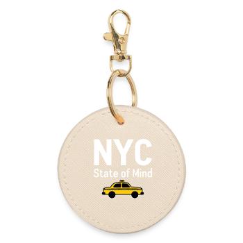 NYC State of Mind New York City Taxi Vibes - Round Keyring - oyster - Front