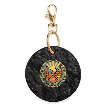 Mauerer Ouvrier du Bâtiment Vintage - Porte-clés rond - noir - Devant