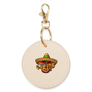 Mexican Fiesta avec guitare - Porte-clés rond - huître - Devant