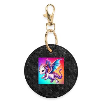 dragon - Round Keyring - black - Front