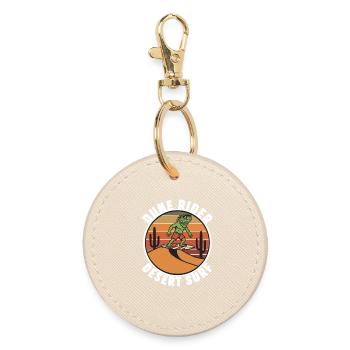 Leguan-Wüsten-Surf-Dünen-Reiter Retro - Runder Schlüsselanhänger - Auster - Vorne