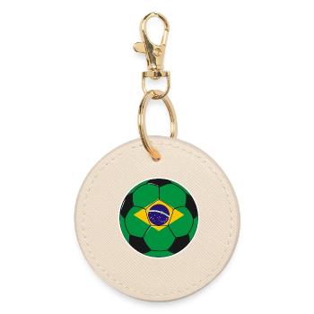 Football - Team Brazil - Round Keyring - oyster - Front