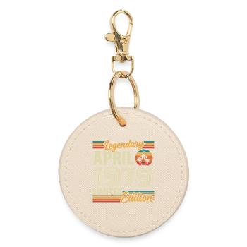 April 1979 47th Anniversary Gift - April 1979 - Round Keyring - oyster - Front
