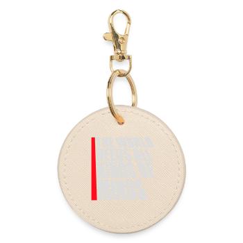 The World Needs All Kinds Of Minds Inspirational - Round Keyring - oyster - Front