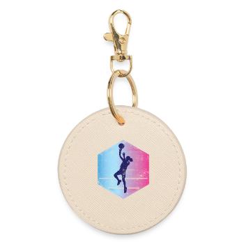 Basketball Girl Vintage - Round Keyring - oyster - Front