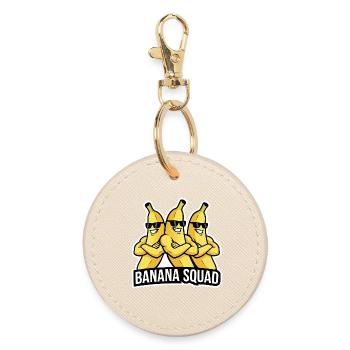 Funny Banana: Fruit and Humor Design - Round Keyring - oyster - Front